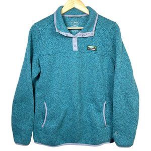 LL Bean womens Sweater Fleece Pullover size L color Evening Blue
